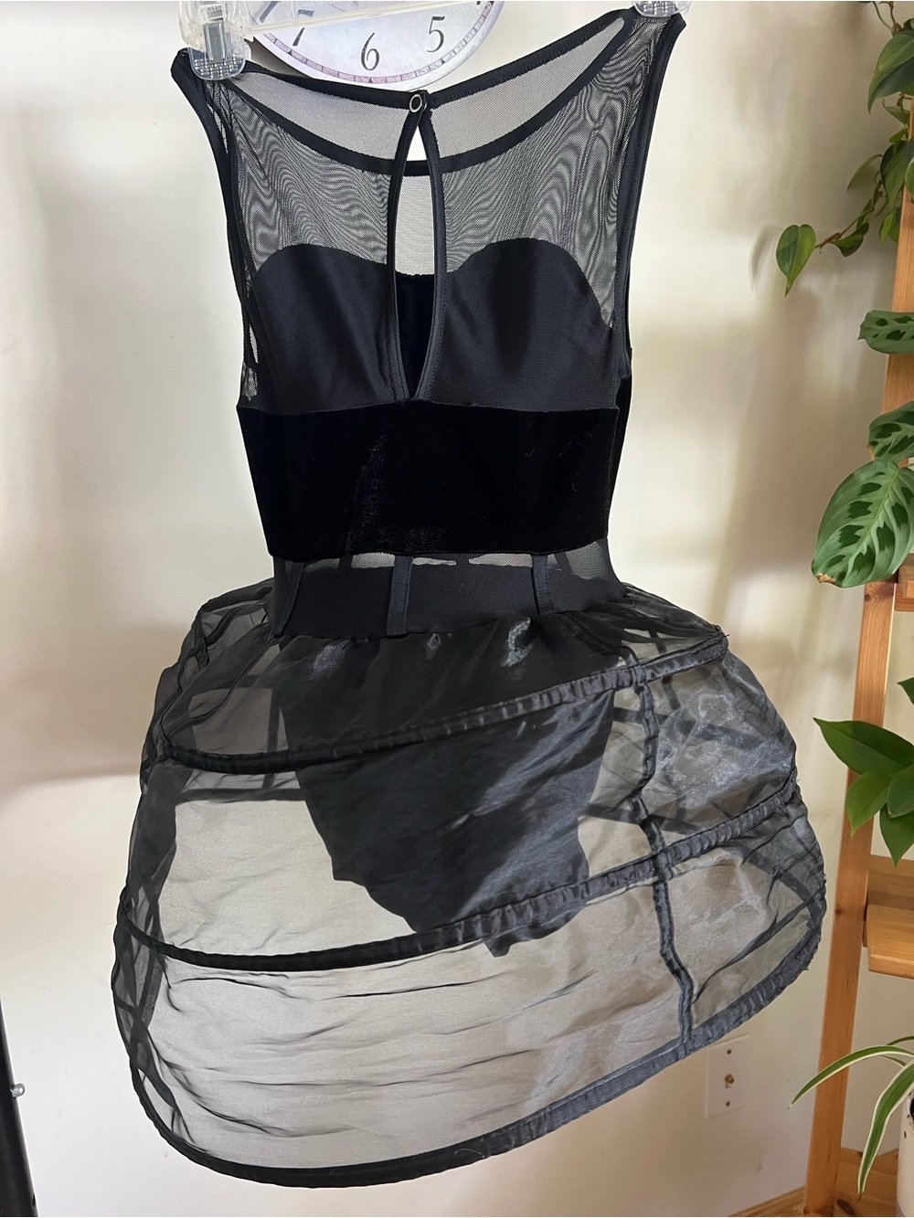 Weissman Black Sheer Mesh and Velvet Hoop Petticoat Slip , child dance costume - Picture 2 of 6